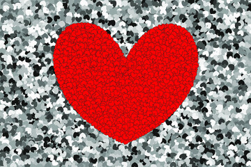 Background from small red hearts. Valentine's Day
