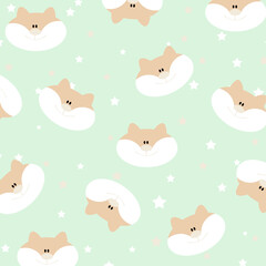 Pepe der pfiffige kleine Fuchs  hintergrund textur tapete stoff wand muster tier pastell grün