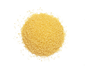 brown sugar  on white background , top view