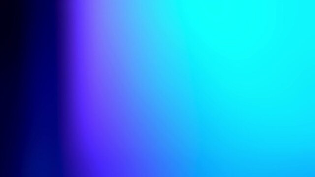 Neon blue light leaks effect background. Real shot in 4k.