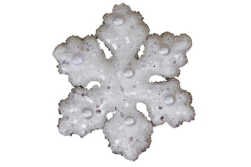 Digital composite of snowflakes and frost crystal .