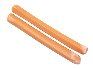 Meat sausages isolated on a white