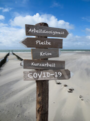 Schilder in der Corona Krise