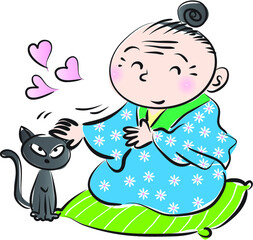 vector drawing grandmather emoji set