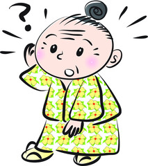 vector drawing grandmather emoji set