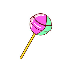 Vector drawing of a lollipop. Clip art. Sticker. Suitable for printing on paper, fabric.