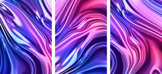 Abstract wall art contemporary style. Contemporary Fluid art painting. Artistic backdrop with liquid neon. Colorful wallpaper with watercolor, alcohol inks, oil purple, violet, blue gradient