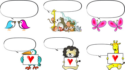 vector cartoon dog with speech bubble border