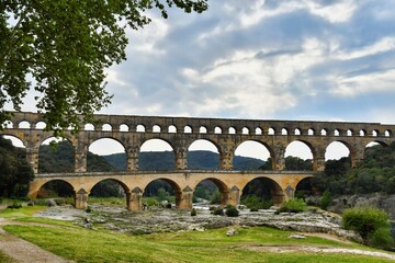 pont du gard, photo as a background , in Pont du gard, gardon, nimes france