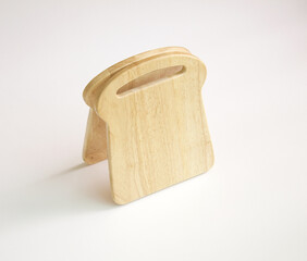 Mini wooden chopping board isolated white background
