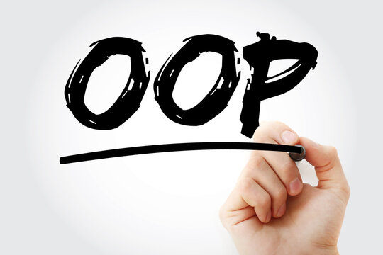 OOP - Object Oriented Programming acronym with marker, technology concept background