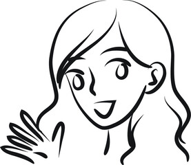 vector drawing beauty face design