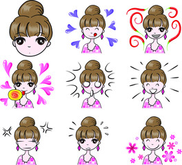 vector drawing beauty face design