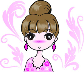 vector drawing beauty face design