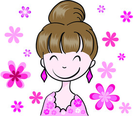 vector drawing beauty face design