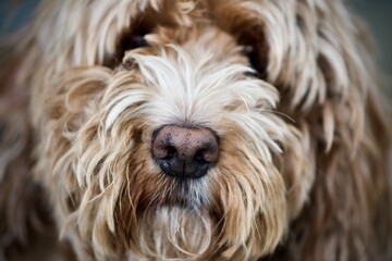 close up portrait of a dog