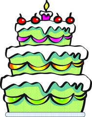 vector cartoon happy birthday cake