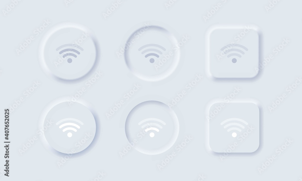 Poster wifi icon vector. wireless internet sign. ui icons set. wi fi icon. vector. neumorphic ui ux white u