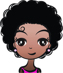 vector drawing black beauty face design
