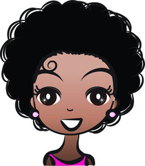 vector drawing black beauty face design