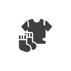 Textile waste vector icon. filled flat sign for mobile concept and web design. Recycling clothes glyph icon. Symbol, logo illustration. Vector graphics