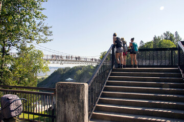 Obraz premium Pont suspendu, chutes Montmorency, Québec, Canada