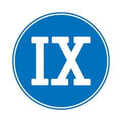 Fototapeta premium Roman numeral nine.