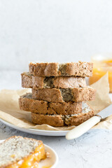 Lemon and poppy seed cake. fragrant homemade cake with poppy seeds and lemon curd