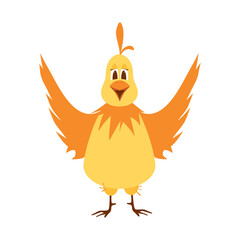 Illustration of a trendy laying hen on a white background. Vector illustration
