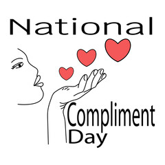 National Compliment Day, Symbolic direction of hearts with hands and themed inscription