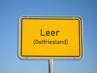 Ortsschild Leer Ostfriesland