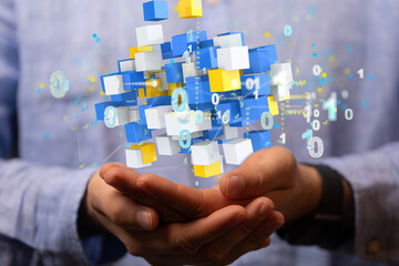 Internet infrastructure concept. Abstract technology background. 3D rendering.