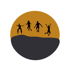 Togetherness, friendship symbol abstract ilustration vector.