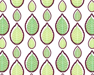 葉っぱ　背景　手描き風