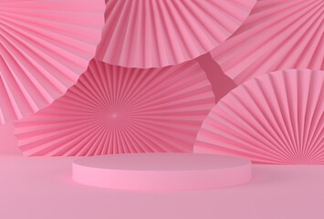 Abstract minimal scene,pastel color design for cosmetic or product display podium 3d render.
