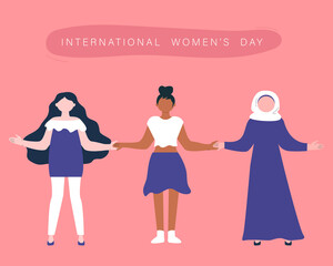 International Women's Day illustration with diversity concept.