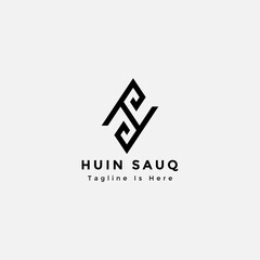 HS monogram letter logo, unique initials H and S.