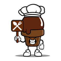 cute ice cream cartoon mascot character