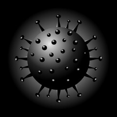 Coronavirus Bacteria Cell Icon, 2019-nCoV, Covid-2019, Covid-19 New Coronavirus Bacteria. Vector Illustration