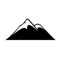 Silhouette of a mountain isolated on a white background. . Flat vector illustration.