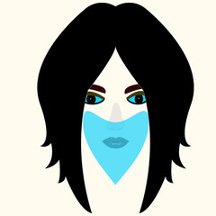 mask girl face isolated