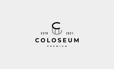 Colosseum simple Logo vector Design icon Illustration