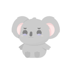 vector illustration of chibi koala character. the expression of a sad and crying koala. funny, cute, and adorable animals. flat style. element design. can be used for mascot stickers and logos
