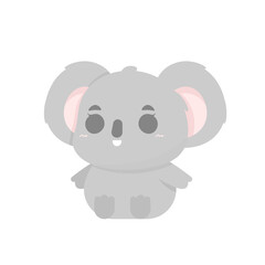 vector illustration of chibi koala character. the koala's smiling and happy expression. funny, cute, and adorable animals. flat style. element design. can be used for mascot stickers and logos