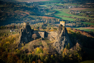 Naklejka premium ruins of the castle on cliff