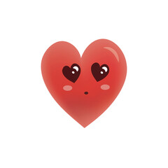 Cute heart character vector illustration. Love icon