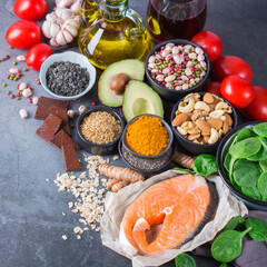 Healthy food, low cholesterol, heart, diabetes, diet for middle aged