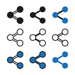 The shared access icon. A set. Simple vector illustration on a white background