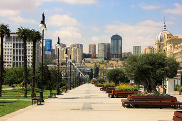Fototapeta premium Azerbaijan. Baku city. Winter Boulevard.