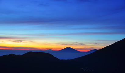 sunset over mountains